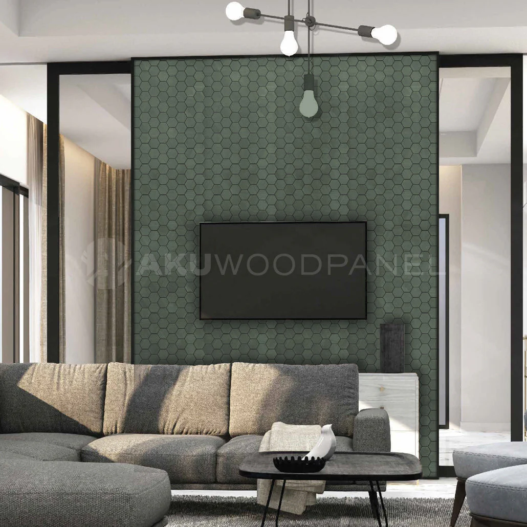 Panneau Mural Déco | Snowdrop – Bleu Cadet | 60×60 cm | Noyer Américain | Fait main | Panneau 3D - Image 2