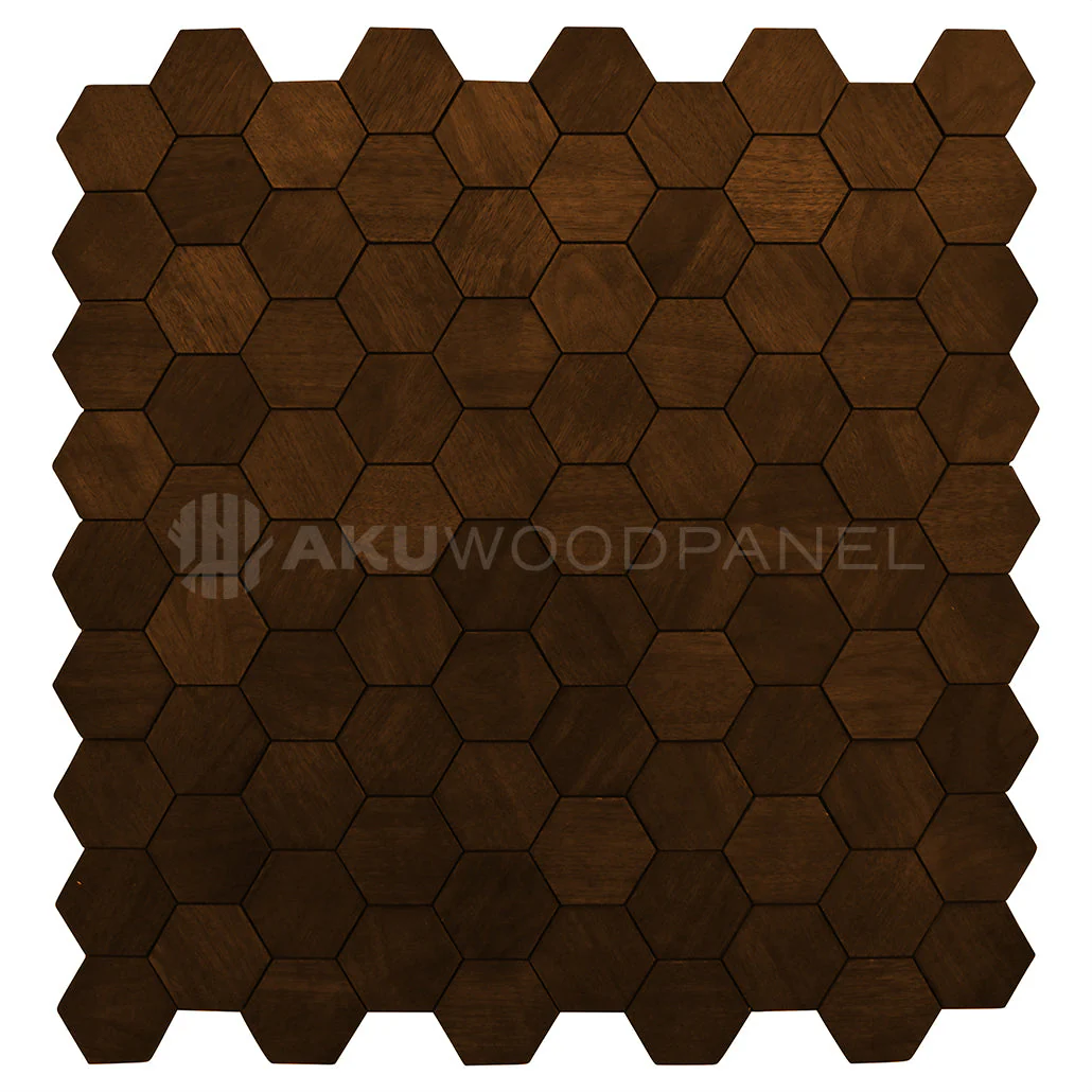 Panneau Mural Déco | Snowdrop – Brun Fumé | 60×60 cm | Noyer Américain | Fait main | Panneau 3D