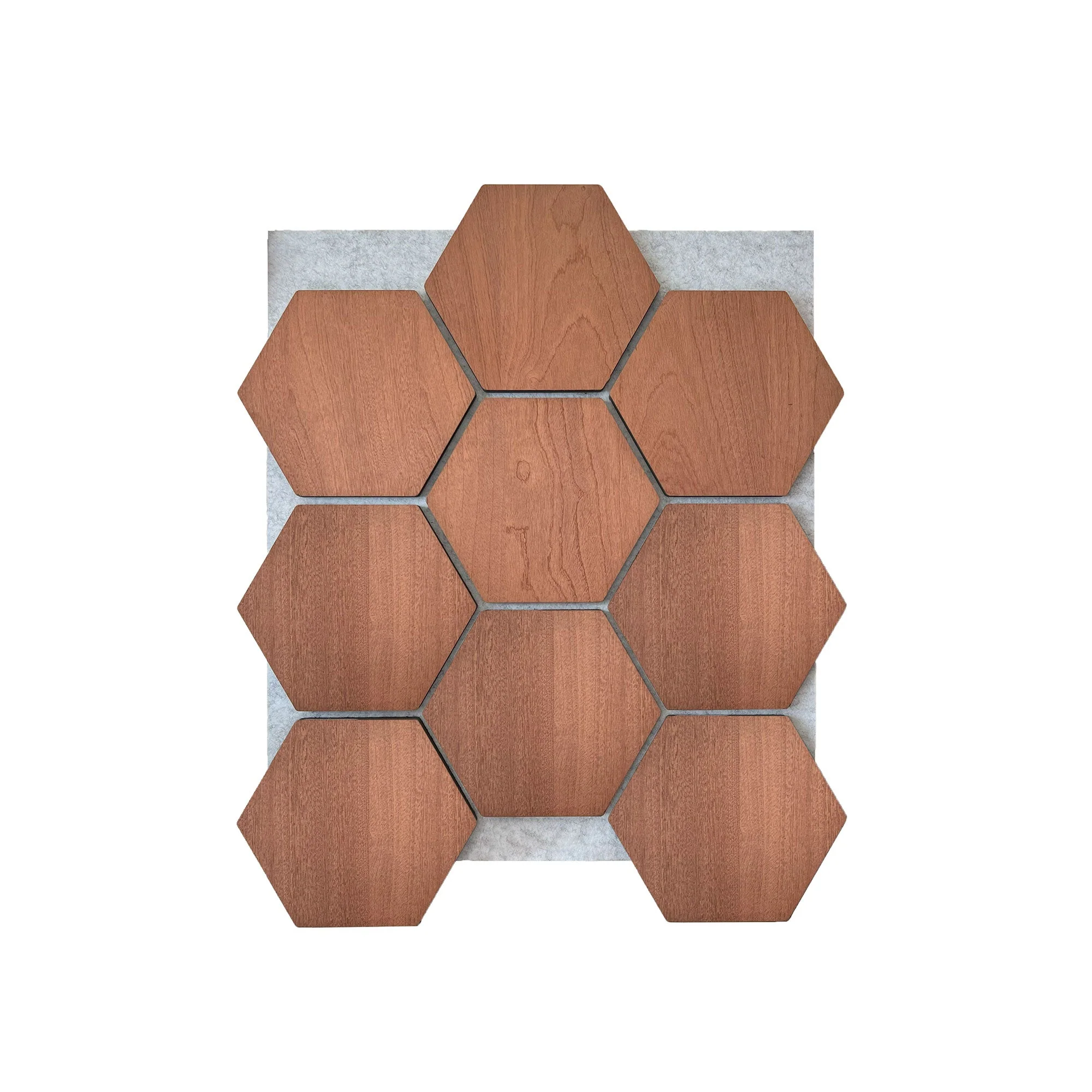 Panneau Mural Hexagonal | Chêne Fumé avec Feutrine Grise 81 cm | Acoustique - Image 4
