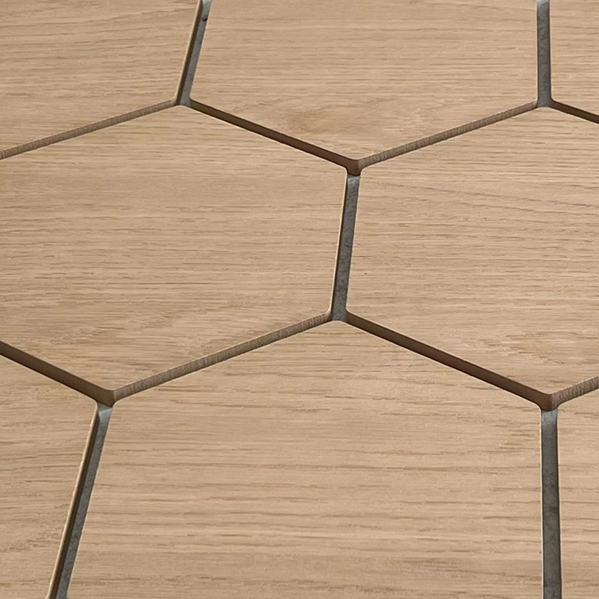 Panneau Mural Hexagonal | Chêne Naturel avec Feutre Gris 81 cm | Acoustique - Image 8