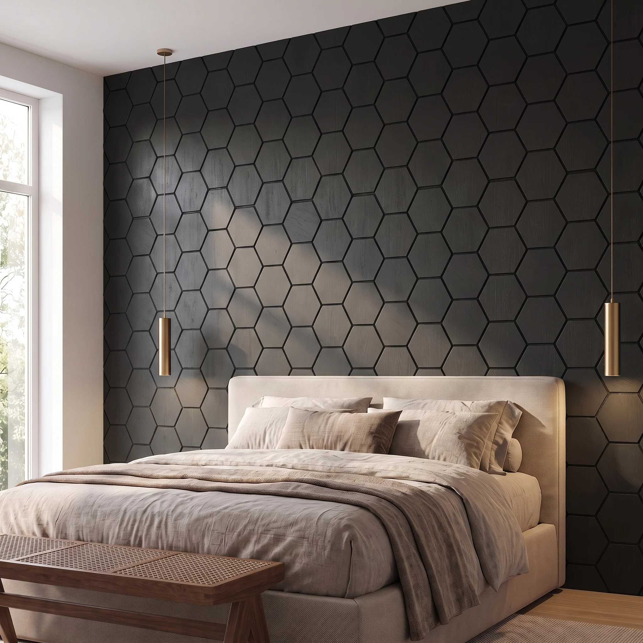 Panneau Mural Hexagonal | Noir 81 cm | Acoustique - Image 5